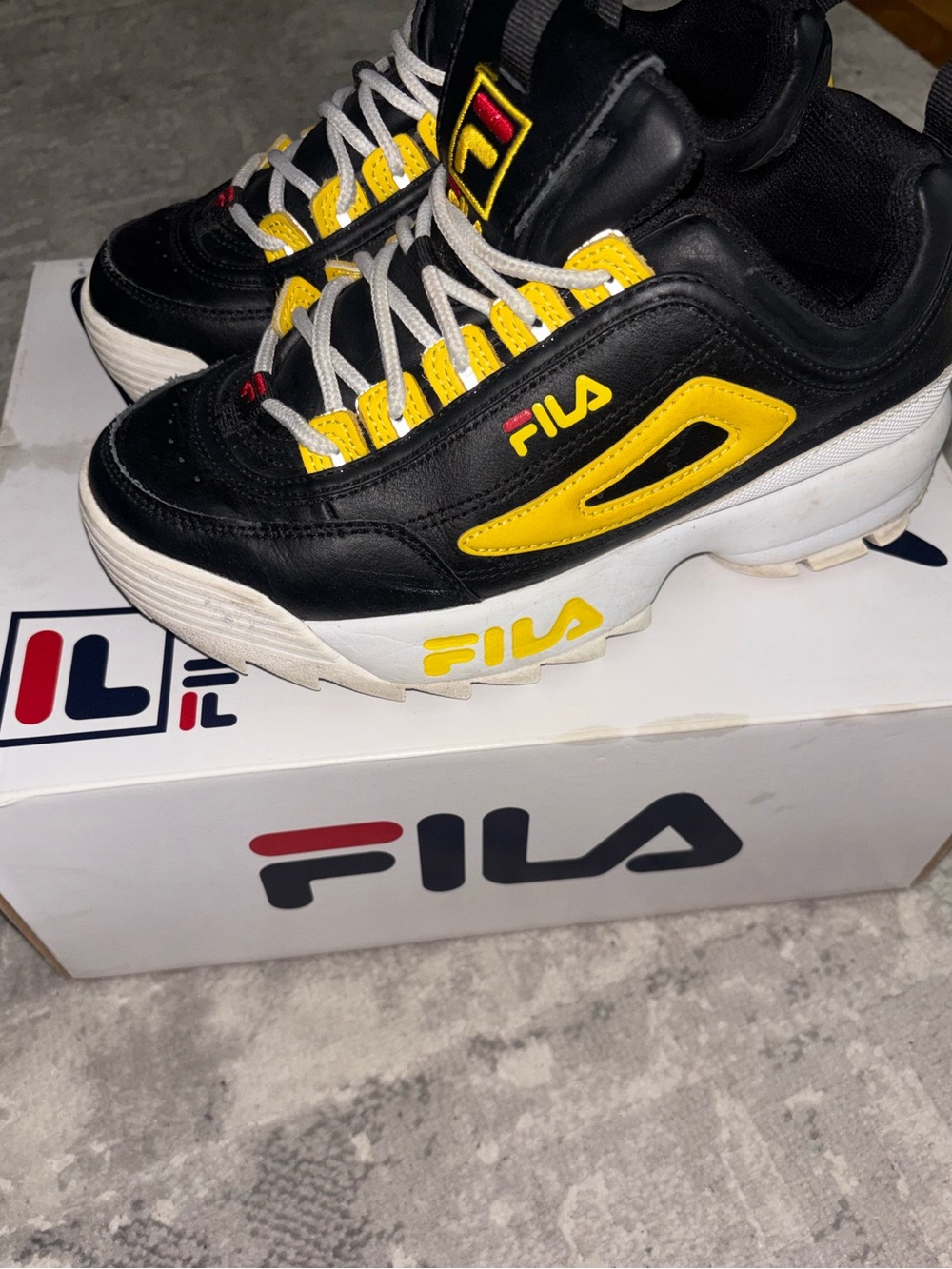 Fila Black and Yellow Disruptors -LIMITED TIME - Picture 2 of 5